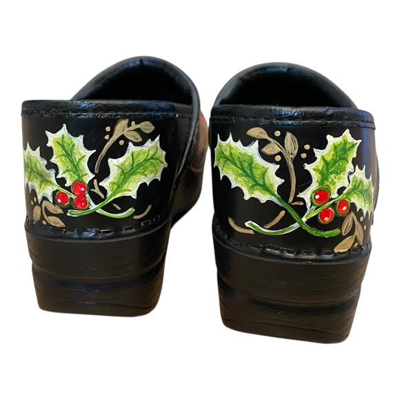 RARE 7/50 Carol Weber Hand-Painted Dansko Professional Holly Plaid Clogs EU 35 - Picture 6 of 16